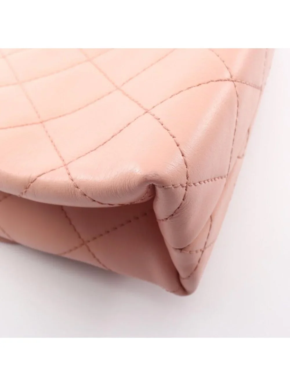 Chanel Shoulder Bag Quilted Logo Pink Lambskin Chain